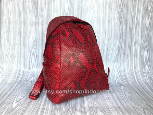 Red Python Snakeskin Bag