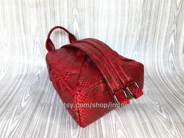 Red Python Snakeskin Bag