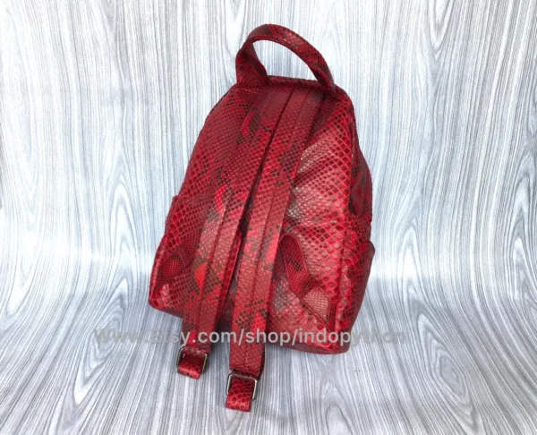 Red Python Snakeskin Bag