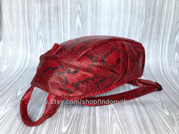 Red Python Snakeskin Bag