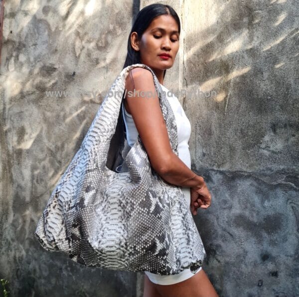 Silver & Gold Python Hobo Bag