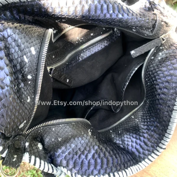 Sleek Black Python Bag