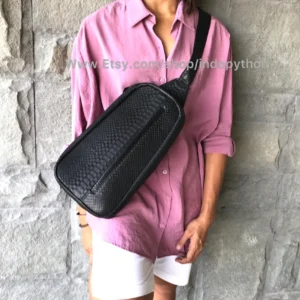 Unisex Python Snakeskin Bag