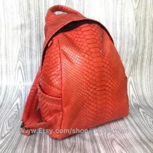 Vibrant Orange Python Purse