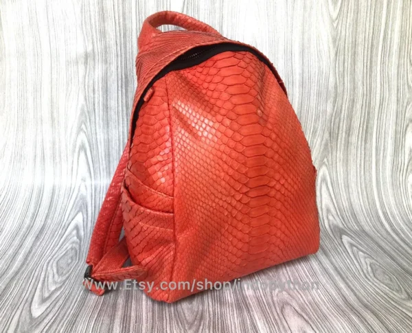 Vibrant Orange Python Purse