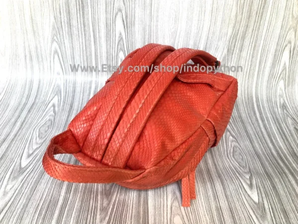 Vibrant Orange Python Purse