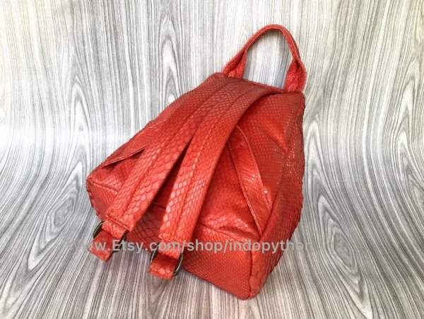 Vibrant Orange Python Purse