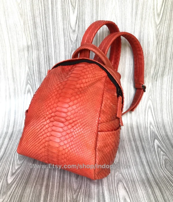 Vibrant Orange Python Purse