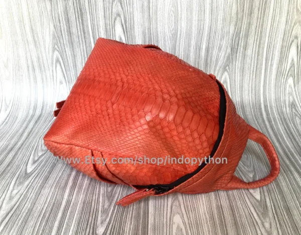 Vibrant Orange Python Purse