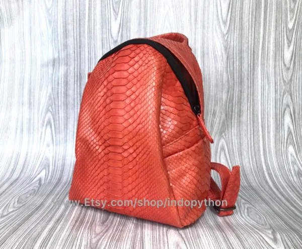 Vibrant Orange Python Purse