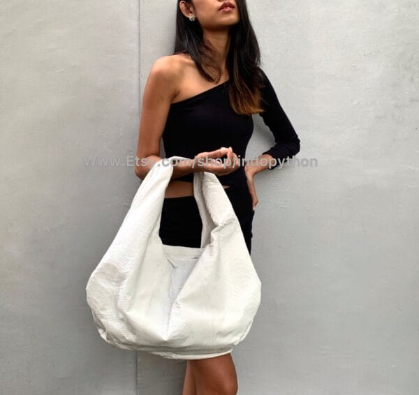 White Python Leather Bag