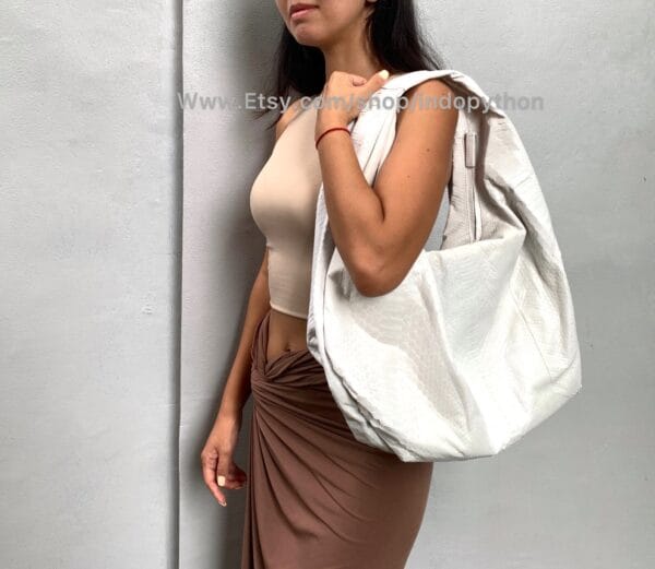 White Python Leather Bag