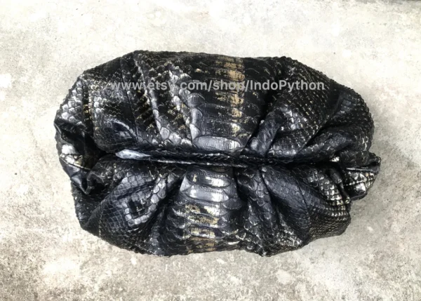 Classic Black Python Cloud Bag