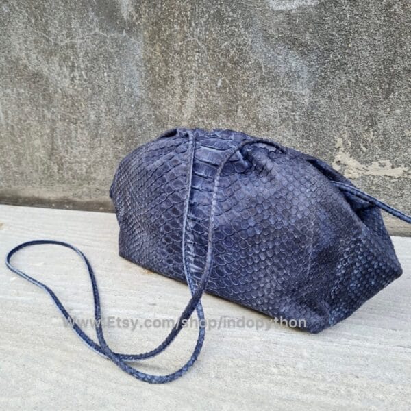 Vibrant Blue Python Cloud Bag