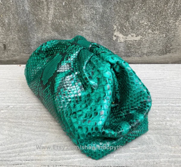 Vibrant Green Python Cloud Bag