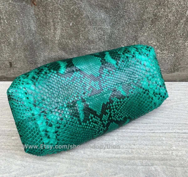 Vibrant Green Python Cloud Bag