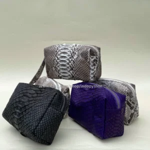 Genuine Python Leather Makeup Bag