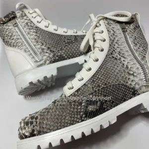 Black & White Python Leather Ankle Boots 1