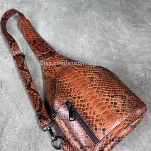Brown Python Leather Sling Bag