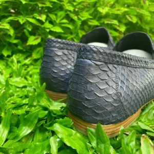 Handmade Navy Blue Python Leather Loafers | IndoPython